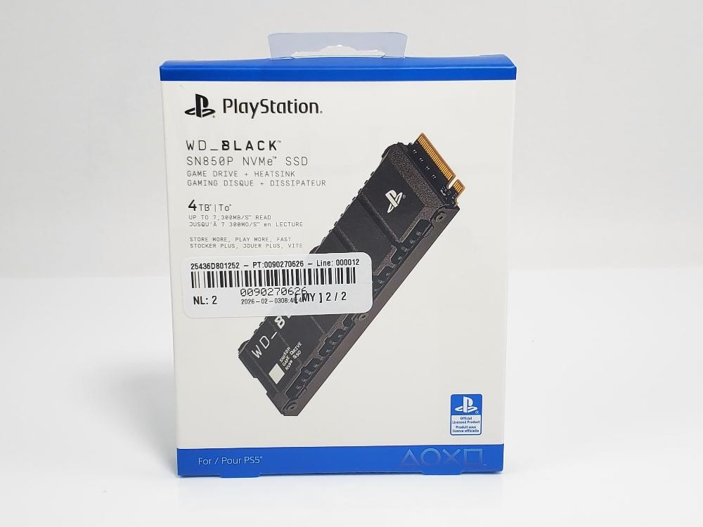 PS5公式ライセンス WD_BLACK SN850P 4TB SSD WD_Black SN850P 4TB NVMe SSD Officially Licensed for PS5 Consoles