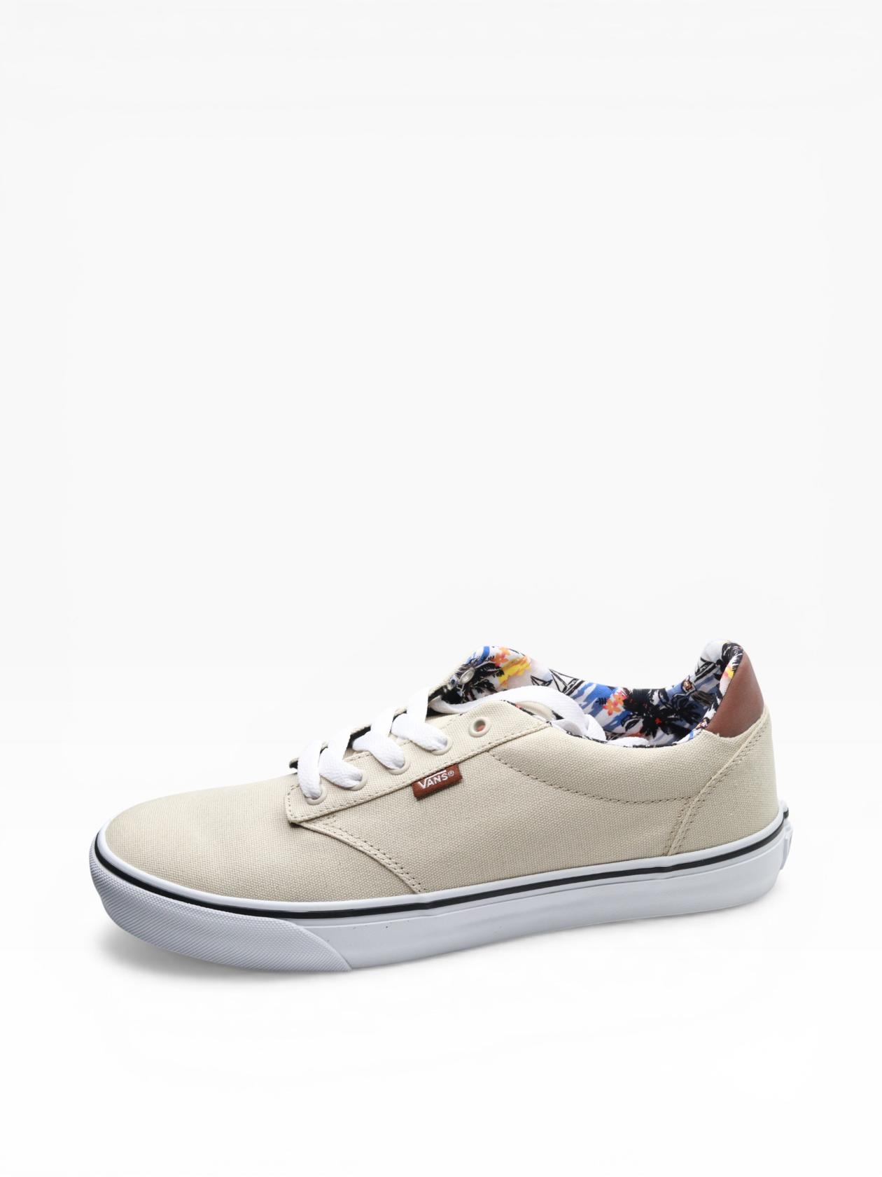Sz 10.5 Vans Men's Atwood Deluxe Sneaker, Aloha Oatmeal White