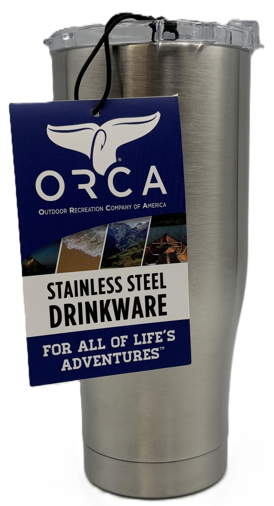ORCA 16oz Stainless Steel Tumbler Clear Lid Double Wall Insulated