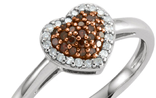 Brown heart diamond ring index