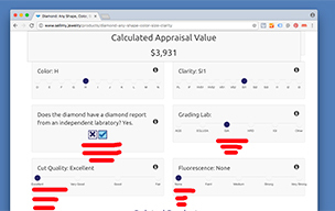 Appraisal certified diamonds index