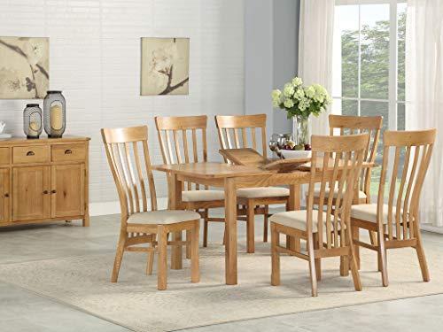 Kelowna Natural Oiled Oak Extending 120 To 150 Cms 4 To 5 Ft Dining Set 6 Chairs Ebay