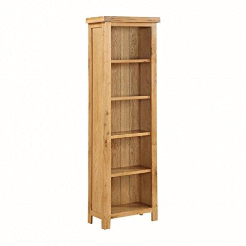 Original Rustic Solid Oak Tall Slim Bookcase Finish Light Oak eBay