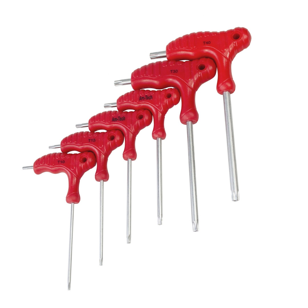 6pc Anti Tamper Security Torx THandle Star Key Set Torx Drivers Amtech