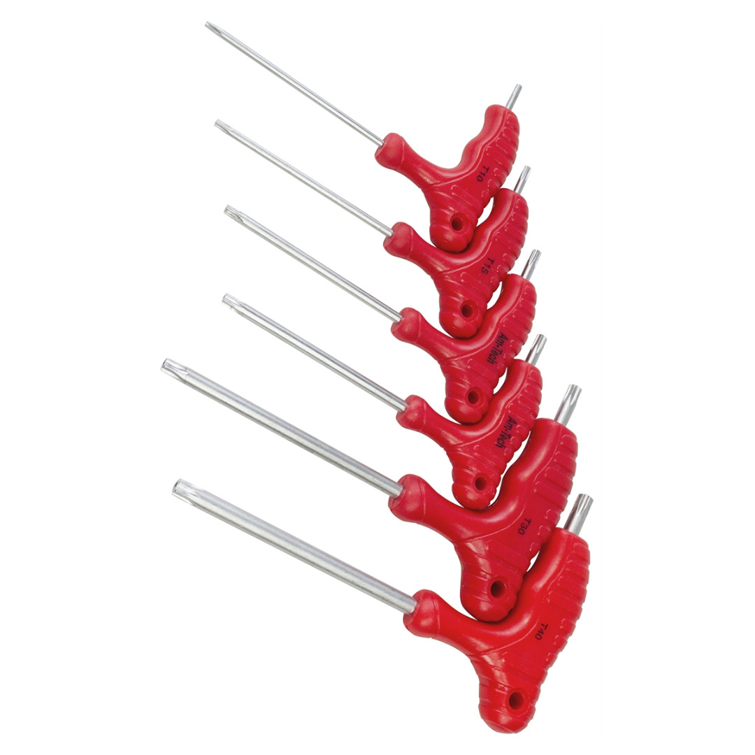 6pc Anti Tamper Security Torx THandle Star Key Set Torx Drivers Amtech