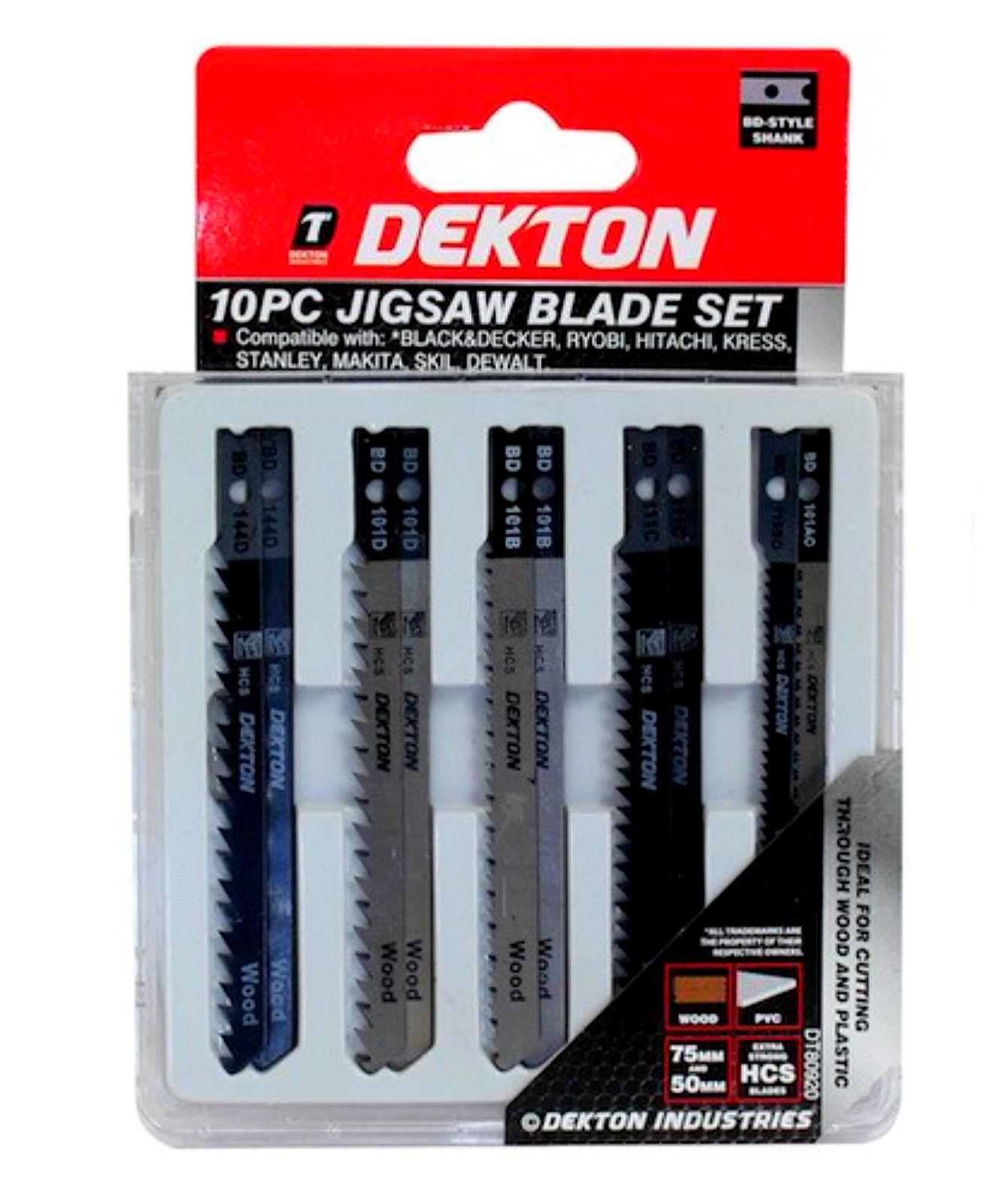 10PC BLACK AND DECKER FIT JIGSAW BLADE SET,CARRY CASE WOOD & PLASTIC