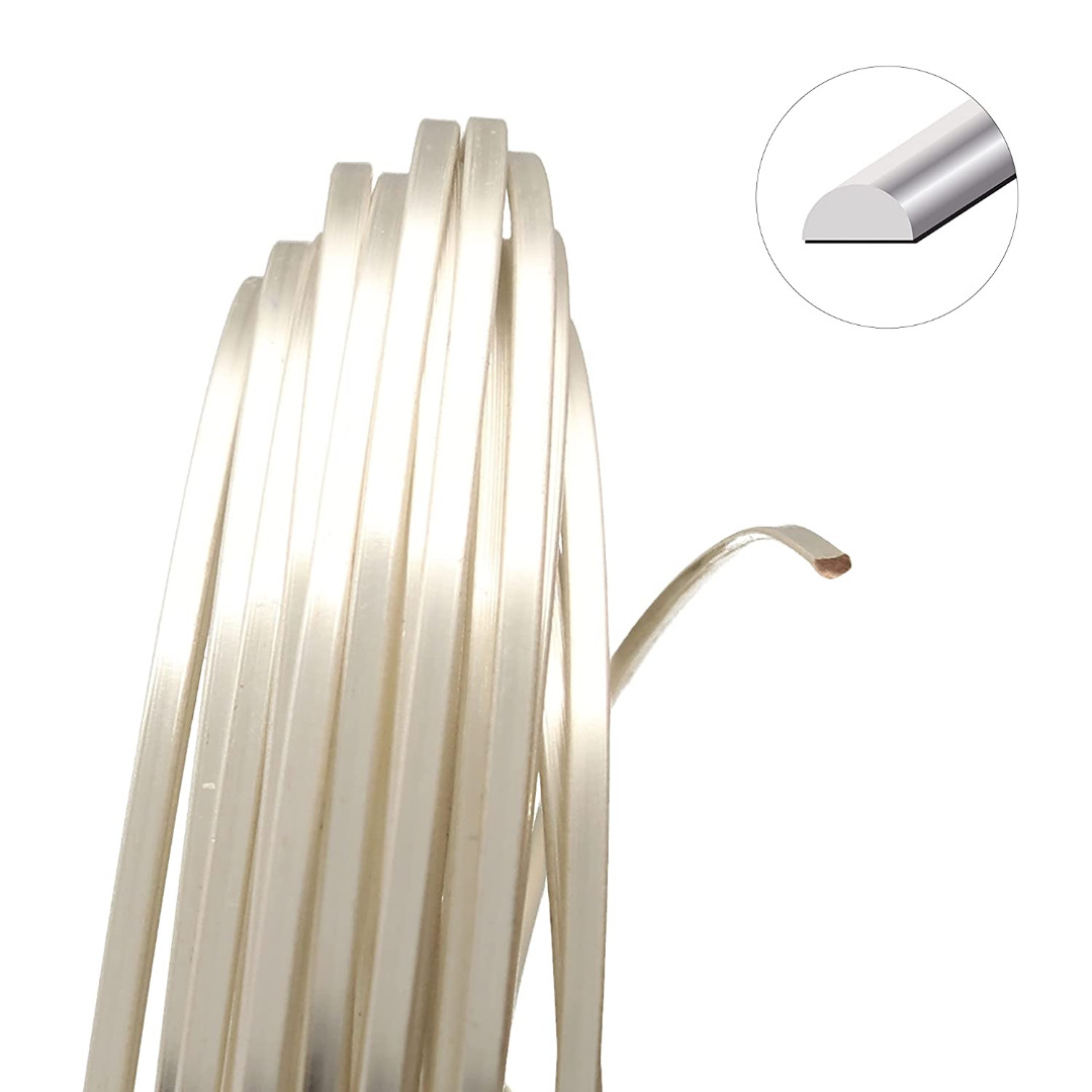 Silver Plated Copper Craft Wires Half Round 16/18/21 Gauge 4 Yards Wrapping