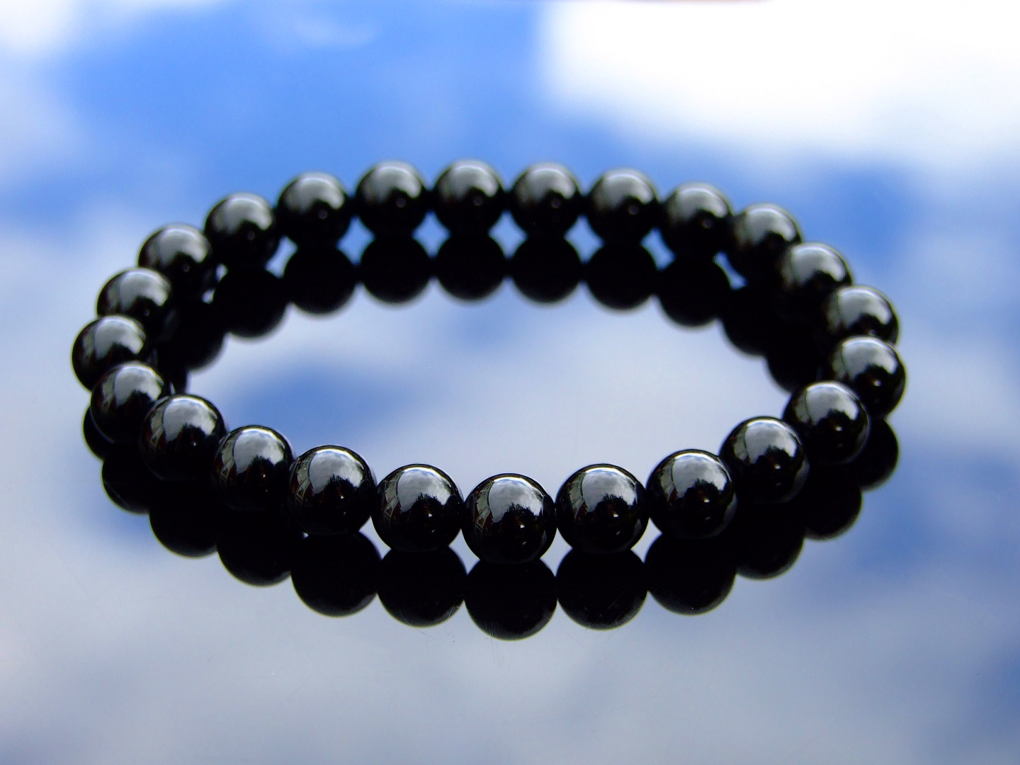 Black Onyx Natural Gemstone Bracelet 6-9/'/' Elasticated Healing Stone Chakra