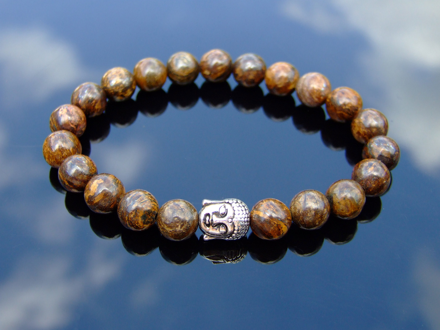 Bronzite Pulsera de piedras preciosas naturales 6-9/" Piedra de Curación Elástico Chakra Reiki