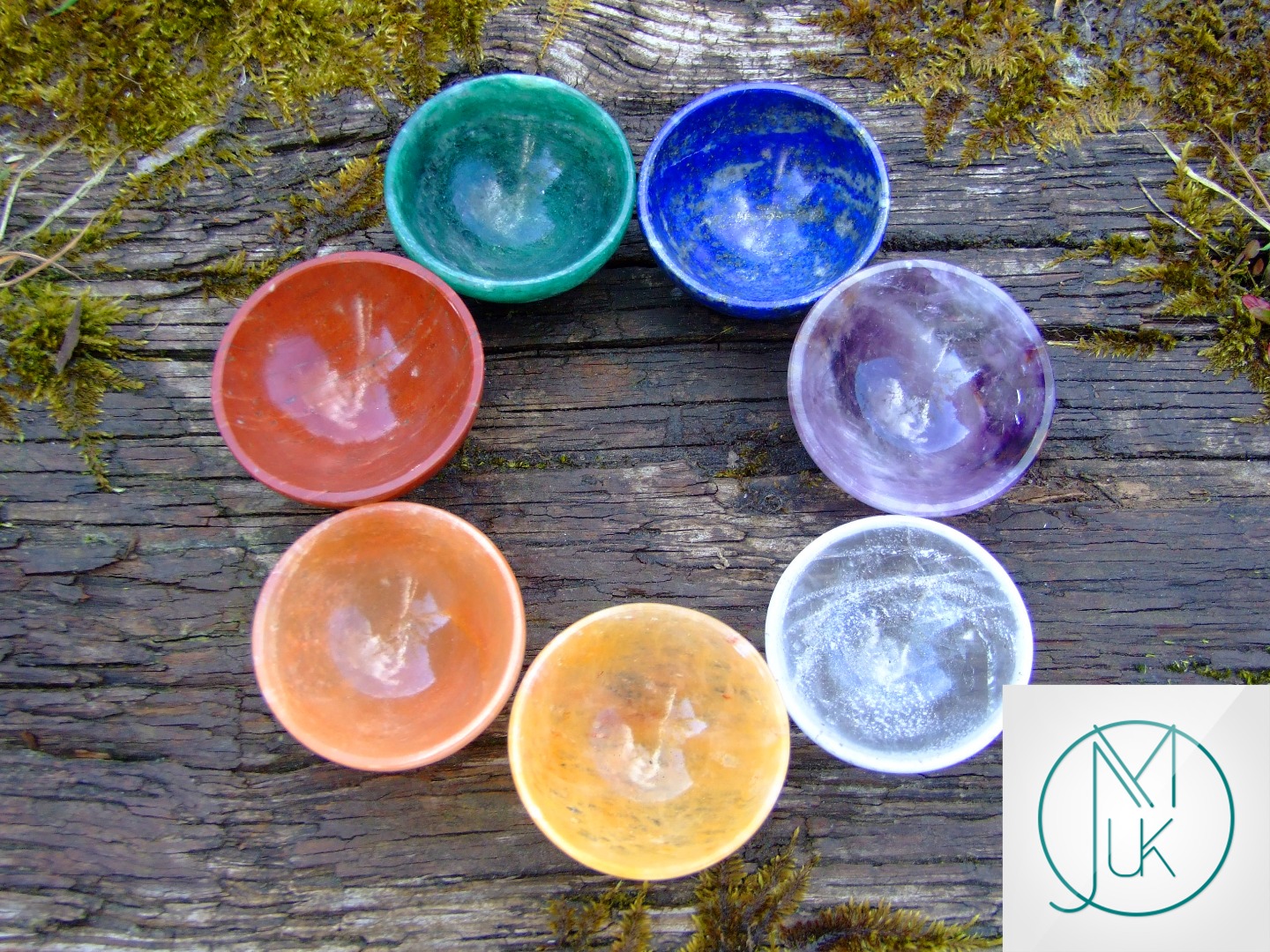 Crystal 7 Chakra 2'' Hand Carved Bowls Natural Gemstones Healing Meditation eBay