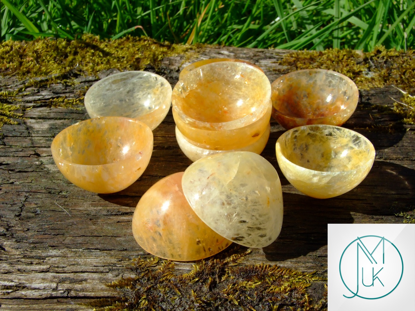 Crystal 7 Chakra 2'' Hand Carved Bowls Natural Gemstones Healing