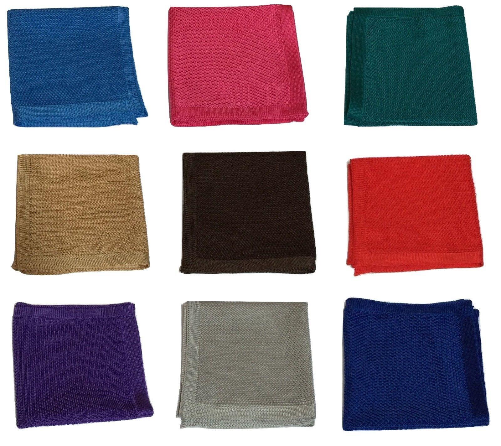 Premium Hand Made Men Square Knitted Wedding Event pocket Hanky Handkerchief UK