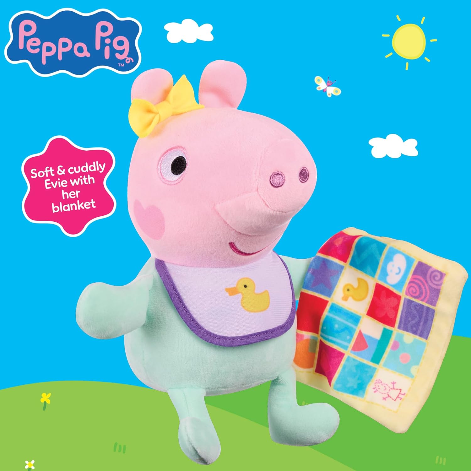 NEW Peppa Pig Baby Evie with Blanket Soft Plush Toy | eBay