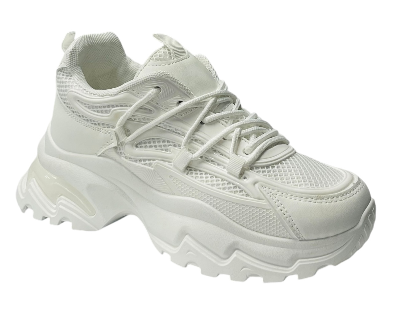Aura | Women's Knit Mesh Lace-Up Chunky Sole Trainers