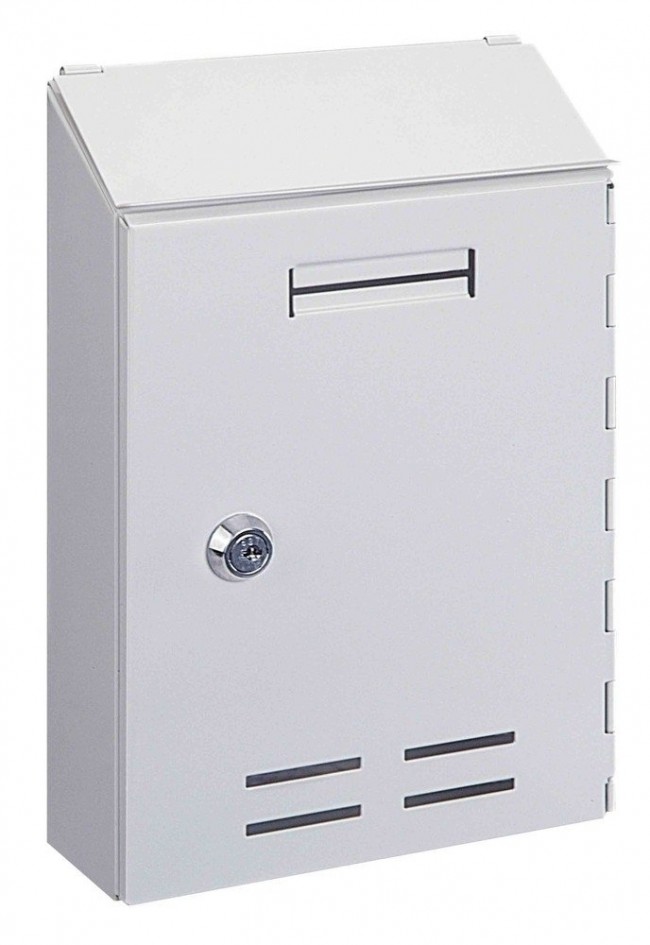 Maison Design Petit Acier Courrier Lettre Poste Boite Blanc Cle Serrure Secure Ebay