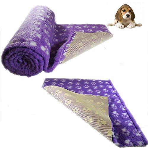 Purple White Paws Vet Bedding NONSLIP ROLL WHELPING FLEECE DOG PUPPY