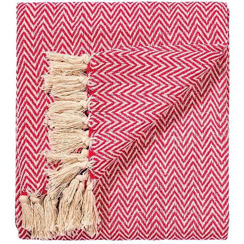 Chevron Soft Cotton Handloom Throw, Fair Trade Blanket 150cm x 125cm - Picture 5 of 8