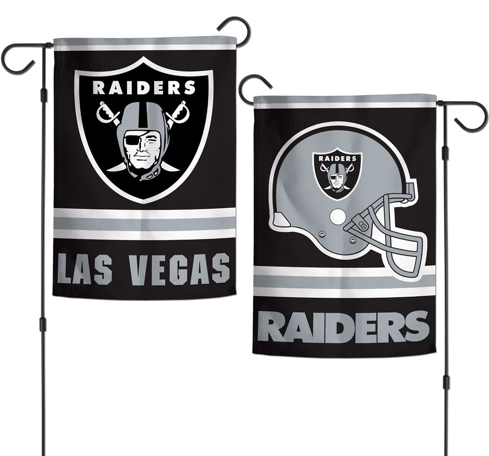 Las Vegas Raiders Garden Flag 2 Sided Logo NFL Football Double Design
