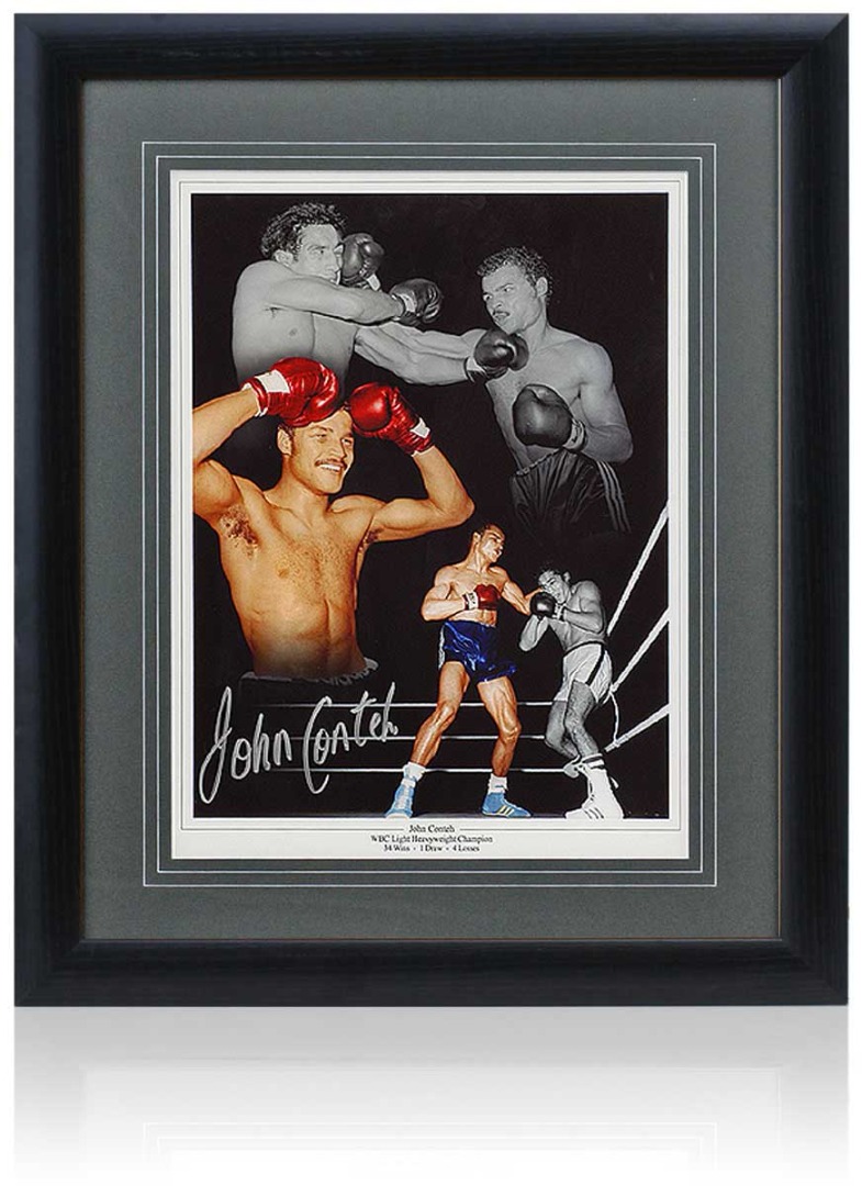 John Conteh Boxing Legend Hand Signed 16x12 Montage AFTAL COA