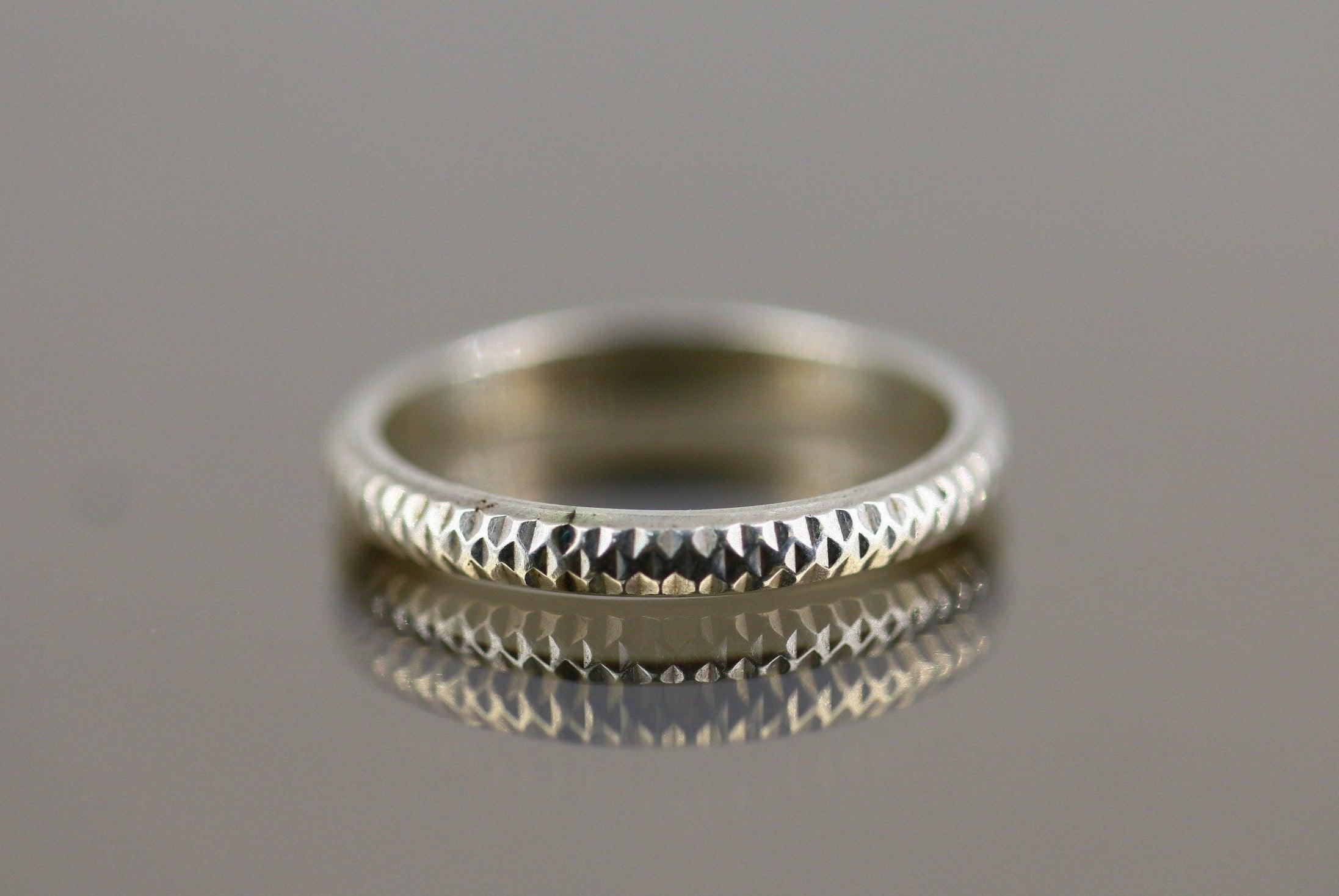 THIN STACKING BRAID BAND BLACK ANTIQUED Genuine Sterling Silver.925 Size 9