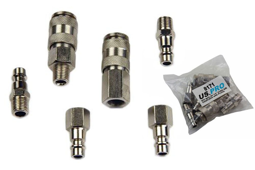 6pc Air Line Compressor Connector Tool EURO Fittings Quicks Release Couplings eBay