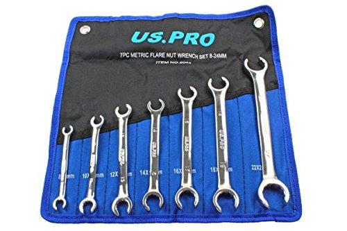 US PRO 7pc Brake Flare Nut Spanners Wrench set 8-24mm 12 point B2044