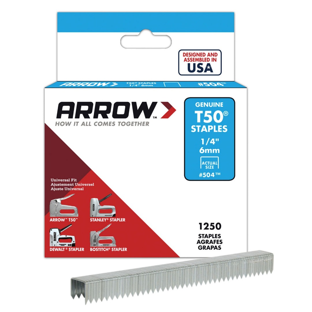1250pcs 6 mm Heavy Duty Staples 504 Arrow T50 1//4in