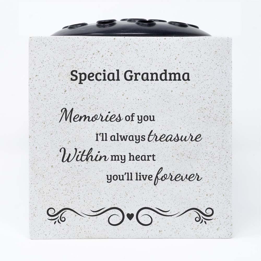 Handmade Treasured Memories Memorial Graveside Flower Rose Bowl Vase Pot - Picture 13 of 31