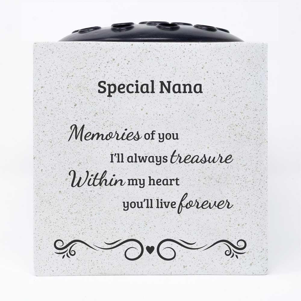 Handmade Treasured Memories Memorial Graveside Flower Rose Bowl Vase Pot - Picture 18 of 31