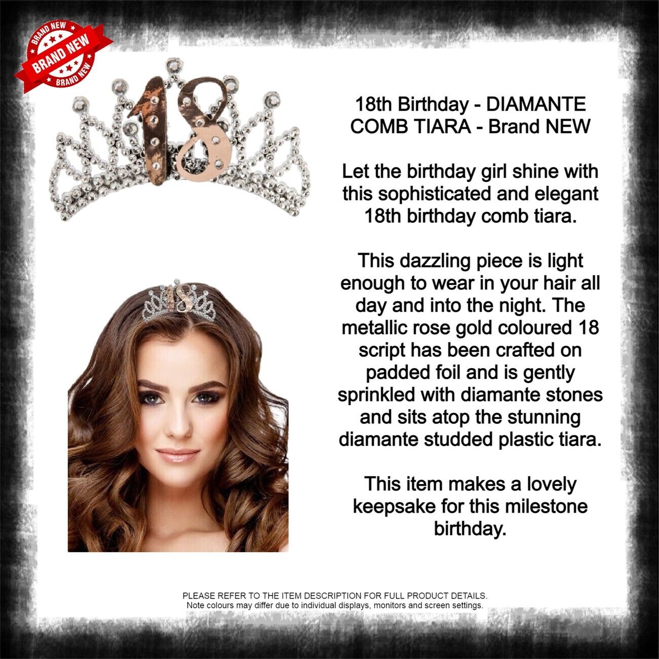 Birthday DIAMANTE COMB TIARAS 18, 21, 30, 40, 50 Brand New - Picture 18 of 59
