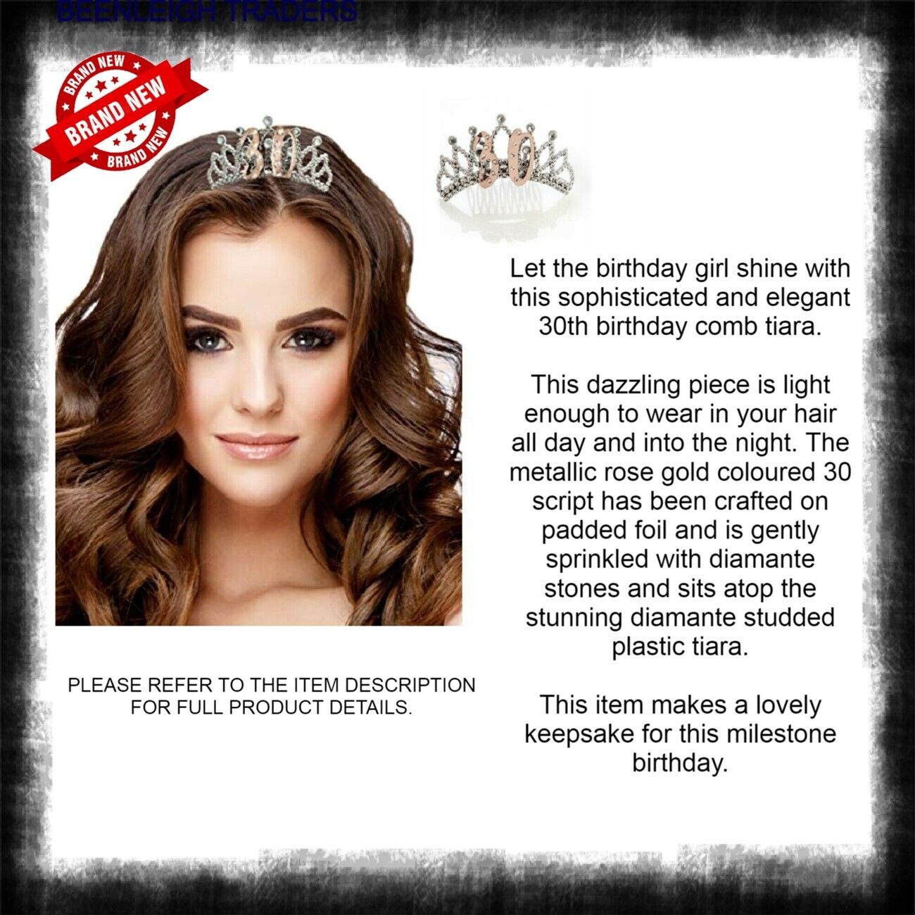 Birthday DIAMANTE COMB TIARAS 18, 21, 30, 40, 50 Brand New - Picture 34 of 59