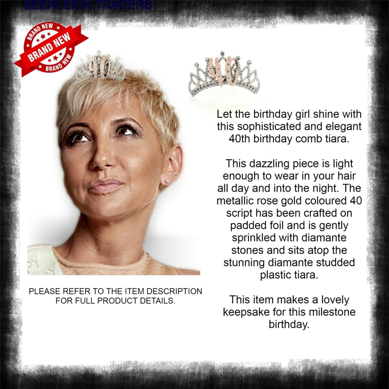 Birthday DIAMANTE COMB TIARAS 18, 21, 30, 40, 50 Brand New - Picture 42 of 59