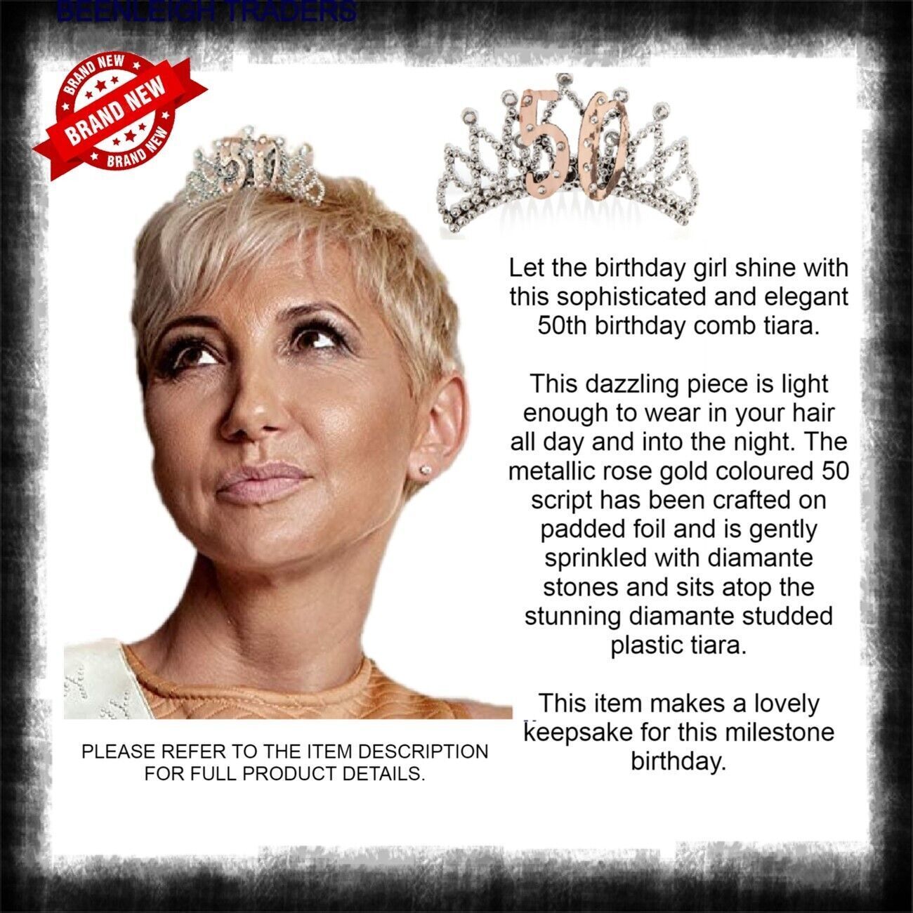 Birthday DIAMANTE COMB TIARAS 18, 21, 30, 40, 50 Brand New - Picture 49 of 59