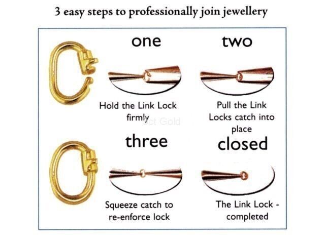 LINK LOCK JUMP RING Yellow Gold Gold or Sterling Silver - Easy Jewellery Repairs - Picture 22 of 26