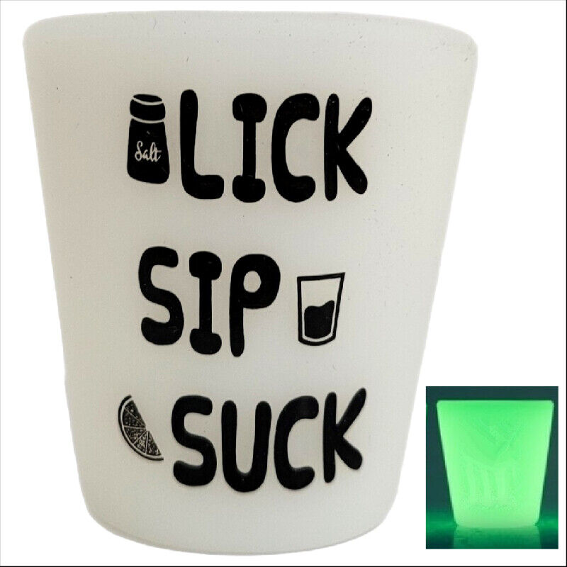 Glow In The Dark SILICONE SHOT GLASS Virtually Unbreakable Brand New - Foto 30 di 33