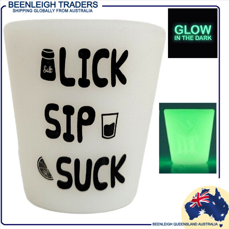 Glow In The Dark SILICONE SHOT GLASS Virtually Unbreakable Brand New - Foto 28 di 33