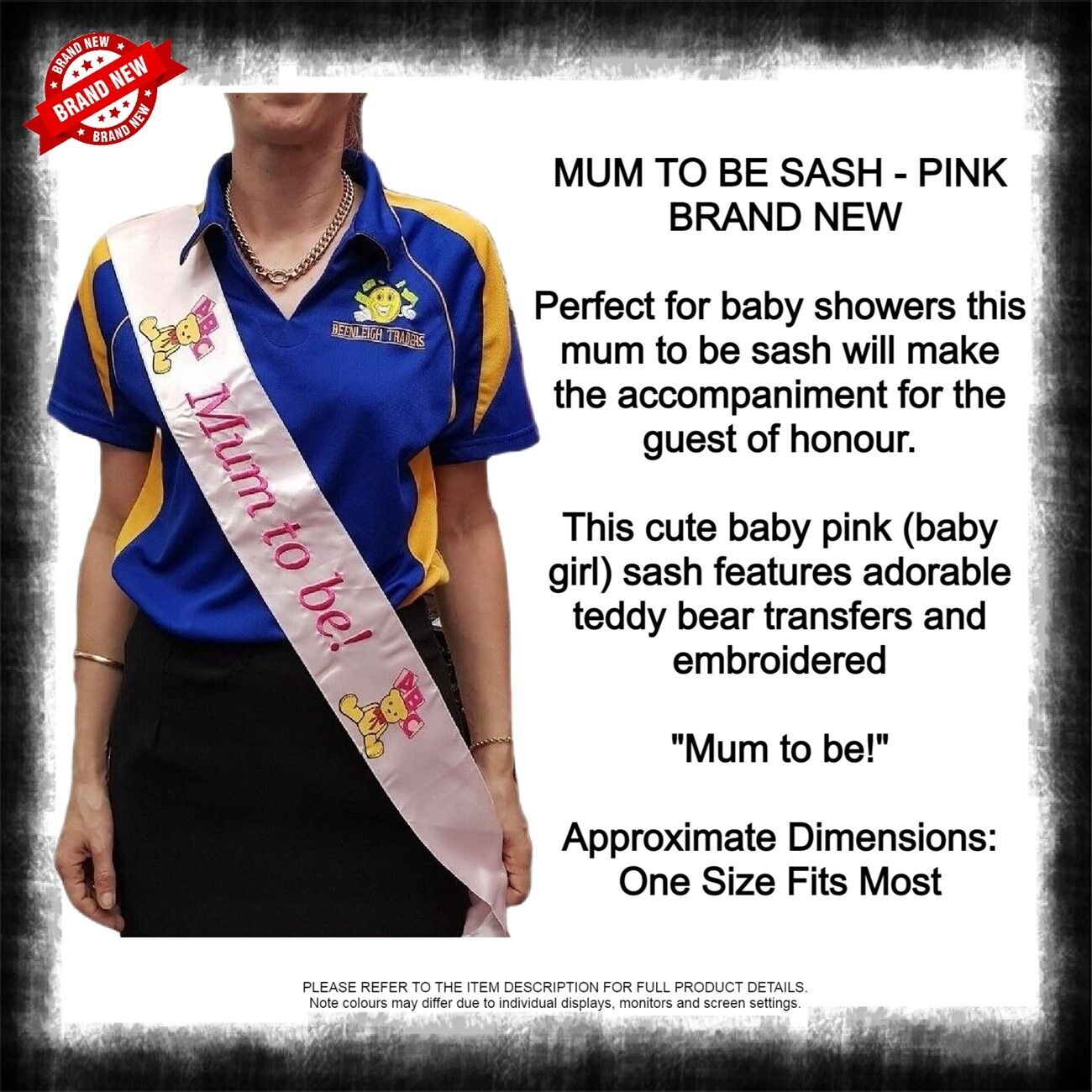 MUM TO BE SASH Available In - Blue, Pink or Yellow Baby Shower Brand New - Imagen 10 de 22