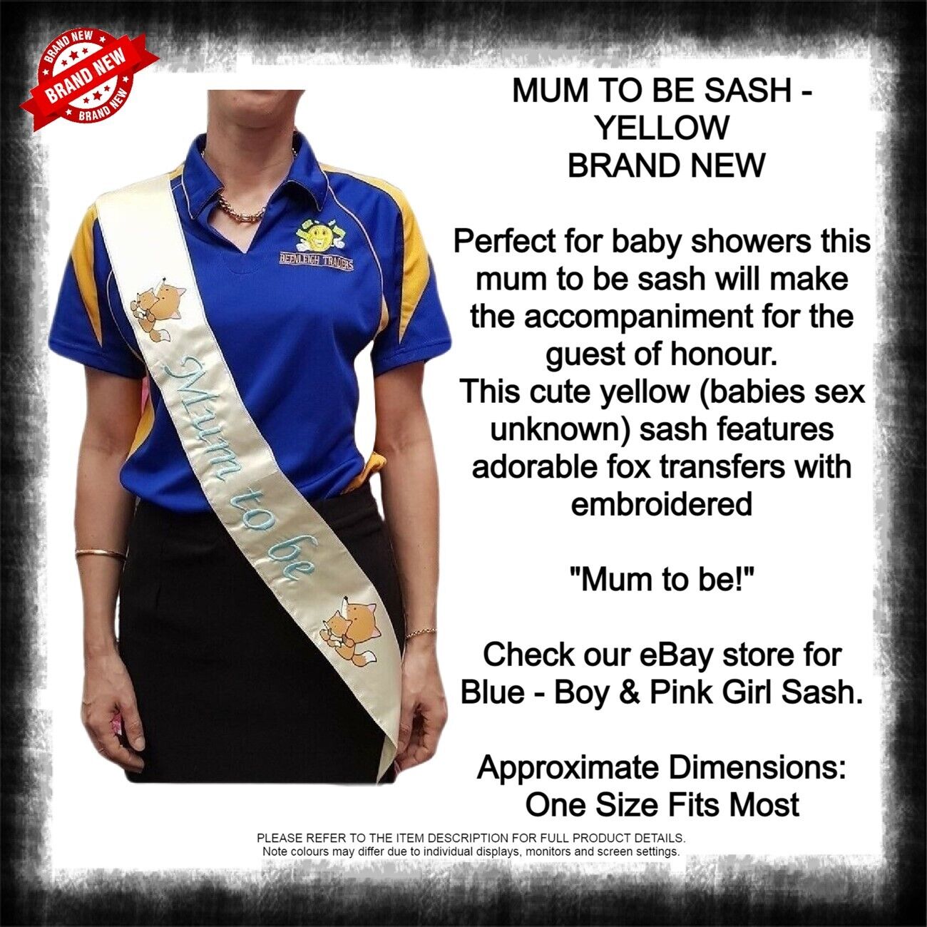 MUM TO BE SASH Available In - Blue, Pink or Yellow Baby Shower Brand New - Imagen 20 de 22