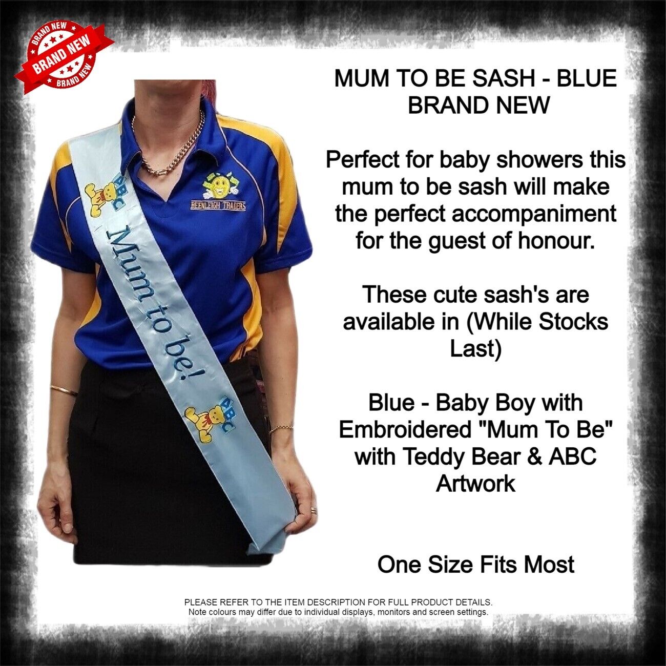 MUM TO BE SASH Available In - Blue, Pink or Yellow Baby Shower Brand New - Imagen 15 de 22