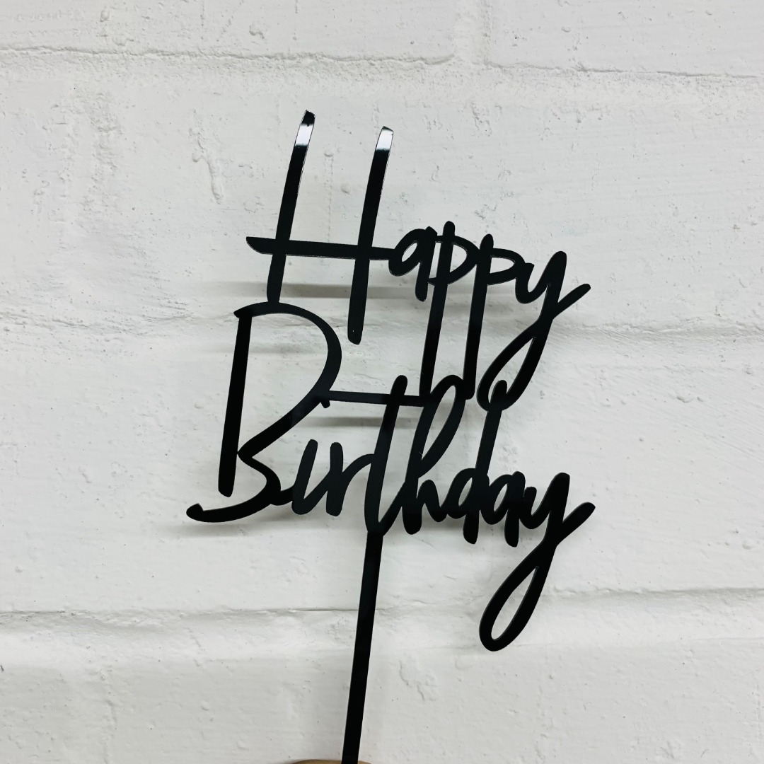 acrylic-cake-topper-with-black-rose-gold-silver-colour-happy-birthday