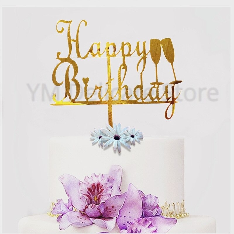 Acrylic Cake Topper Happy Birthday Gold Bike Football Star Car Party Design Idea - Picture 62 of 72