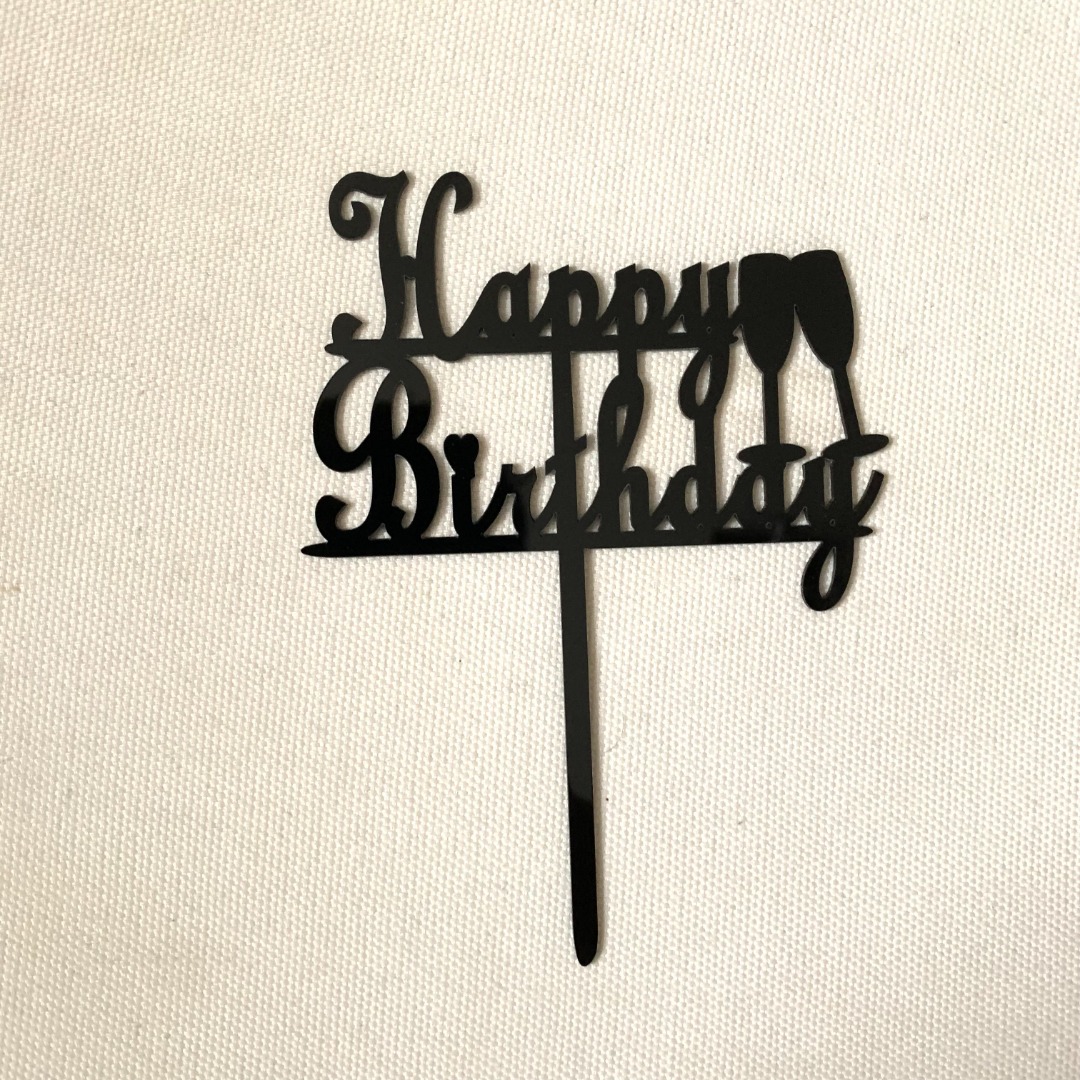 Acrylic Cake Topper Happy Birthday Gold Bike Football Star Car Party Design Idea - Picture 65 of 72