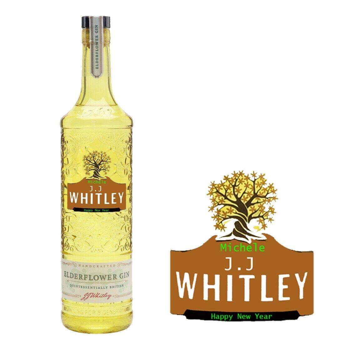 Personalised JJ Whitley Elderflower Gin Bottle label For any occasion BL167