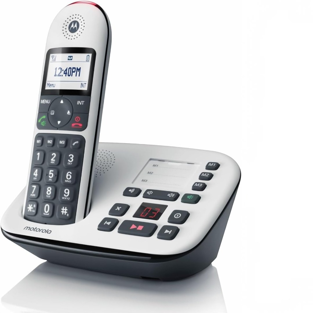 Motorola CD5011 Digital Cordless Phone Big Buttons Call Blocking Answer Machine