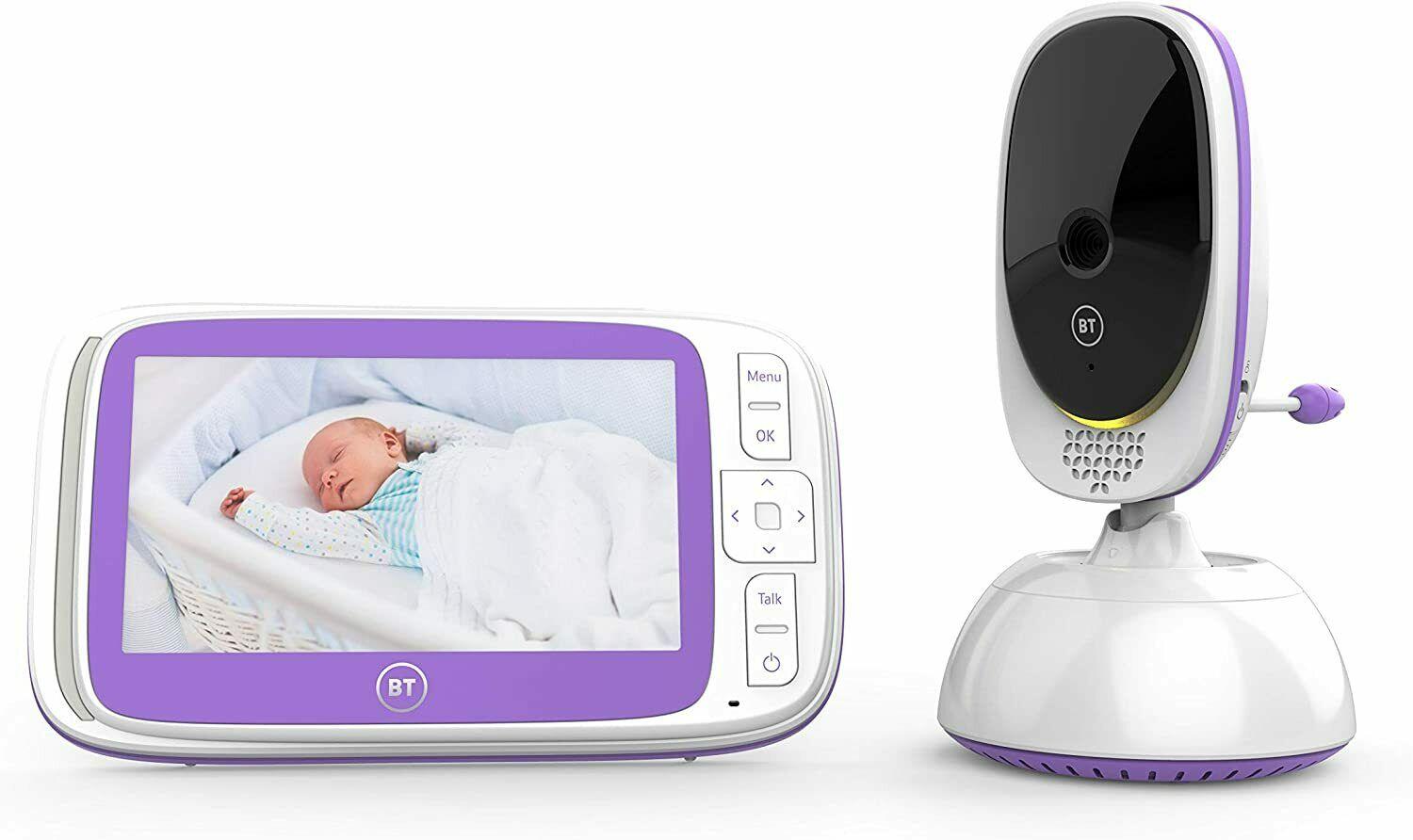 BT Video Baby Monitor 6000 with 5'' Colour Screen 5 Lullabies and