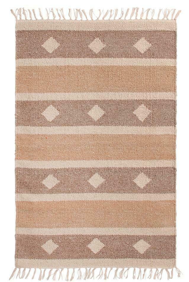 Bimal patterned 100% recycled Indian recycled yarn rug, 60x90cm