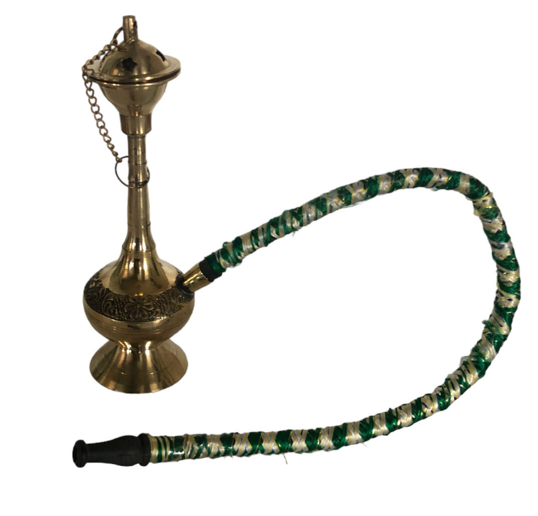 Small Mini Travel Brass Water Pipe Shisha Hookah Diwali Smoking Festival Indian