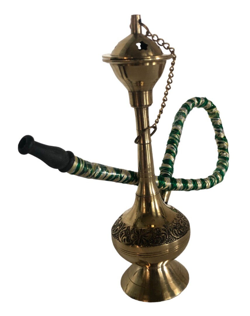 Small Mini Travel Brass Water Pipe Shisha Hookah Diwali Smoking Festival Indian