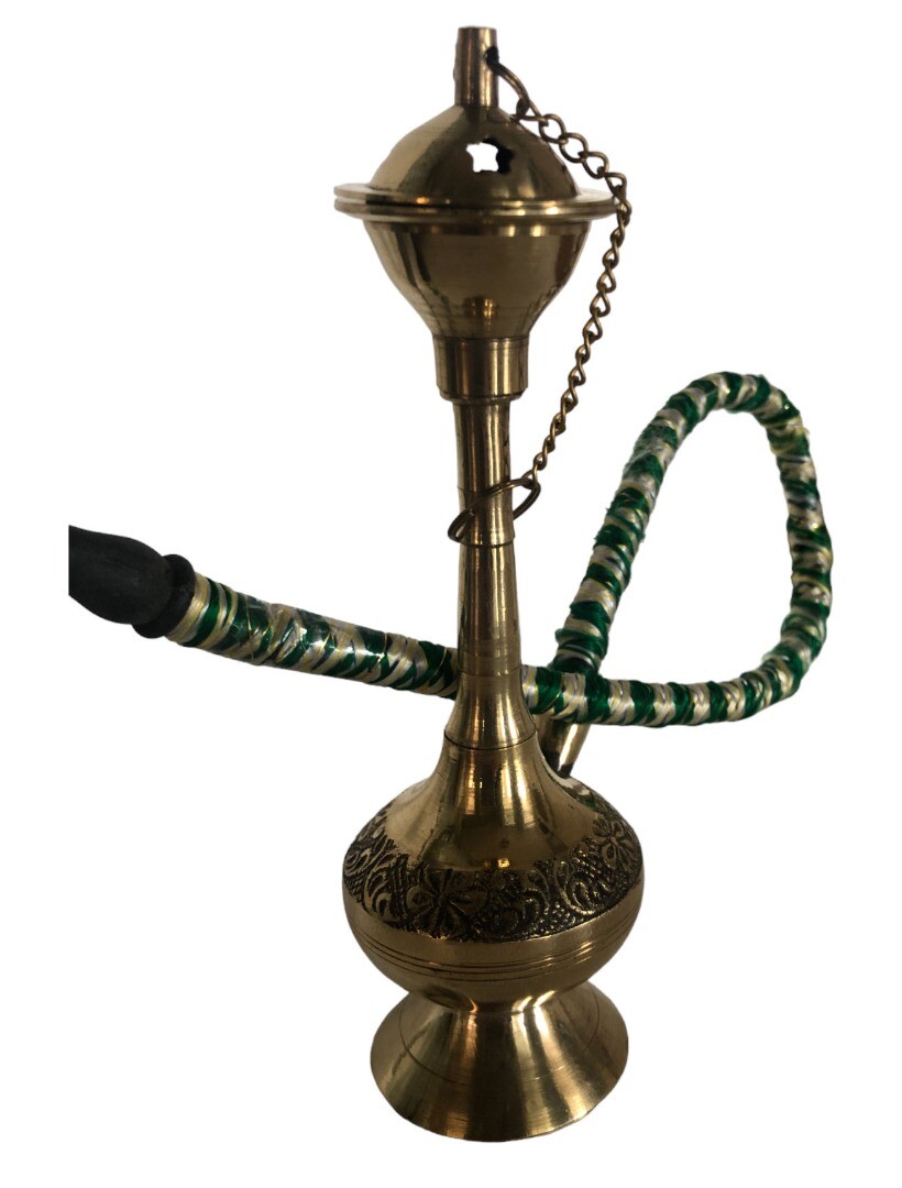 Small Mini Travel Brass Water Pipe Shisha Hookah Diwali Smoking Festival Indian