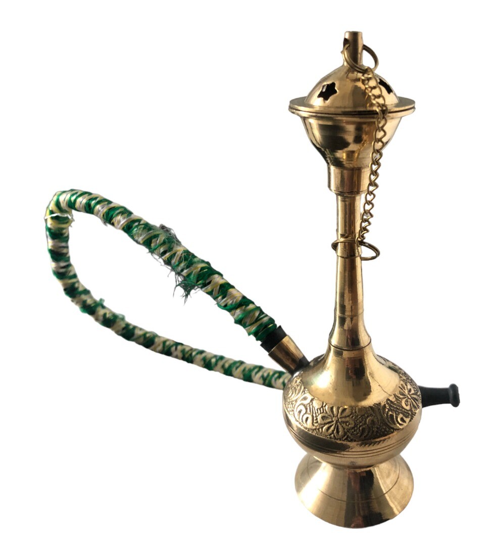 Small Mini Travel Brass Water Pipe Shisha Hookah Diwali Smoking Festival Indian